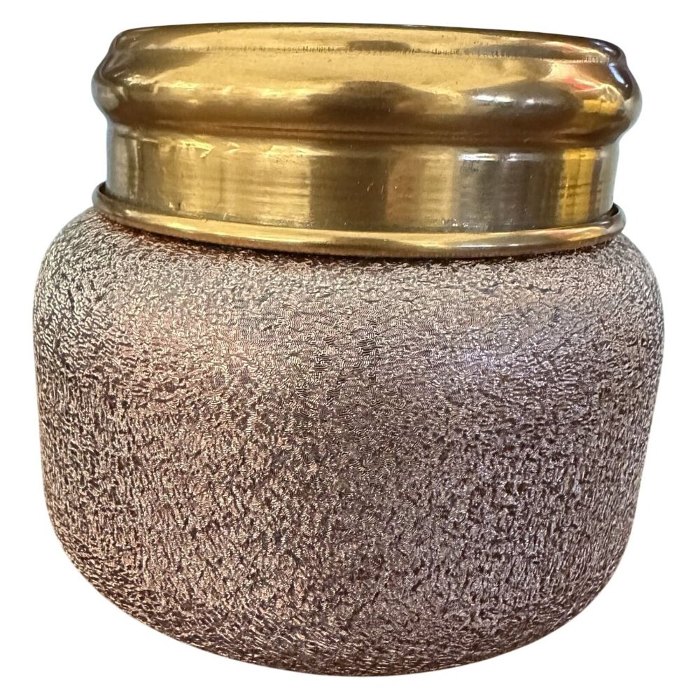 Capri Blue Empty Candle Jar 19oz Rose Gold Glam Glass Glitter Brass Lid DIY - Picture 5 of 5